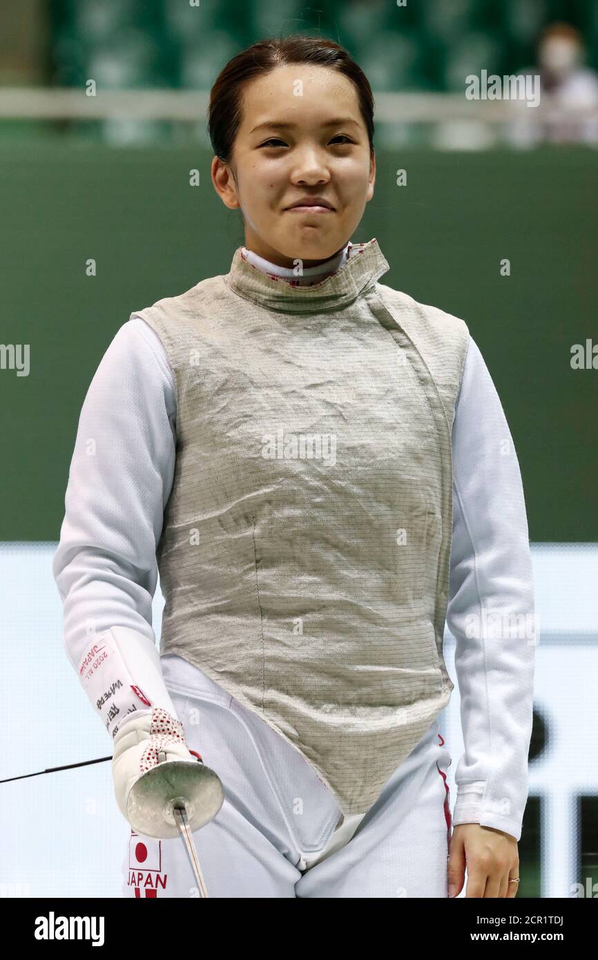 Tokyo, Japan. 19th Sep, 2020. Reina Mizoguchi is seen at the 73rd All Japan Fencing Championships Women's Foil preliminaries at Komazawa Olympic Park Gymnasium. Credit: Rodrigo Reyes Marin/ZUMA Wire/Alamy Live News Stock Photo