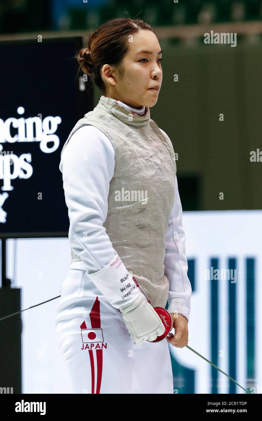 Tokyo, Japan. 19th Sep, 2020. Reina Mizoguchi is seen at the 73rd All Japan Fencing Championships Women's Foil preliminaries at Komazawa Olympic Park Gymnasium. Credit: Rodrigo Reyes Marin/ZUMA Wire/Alamy Live News Stock Photo