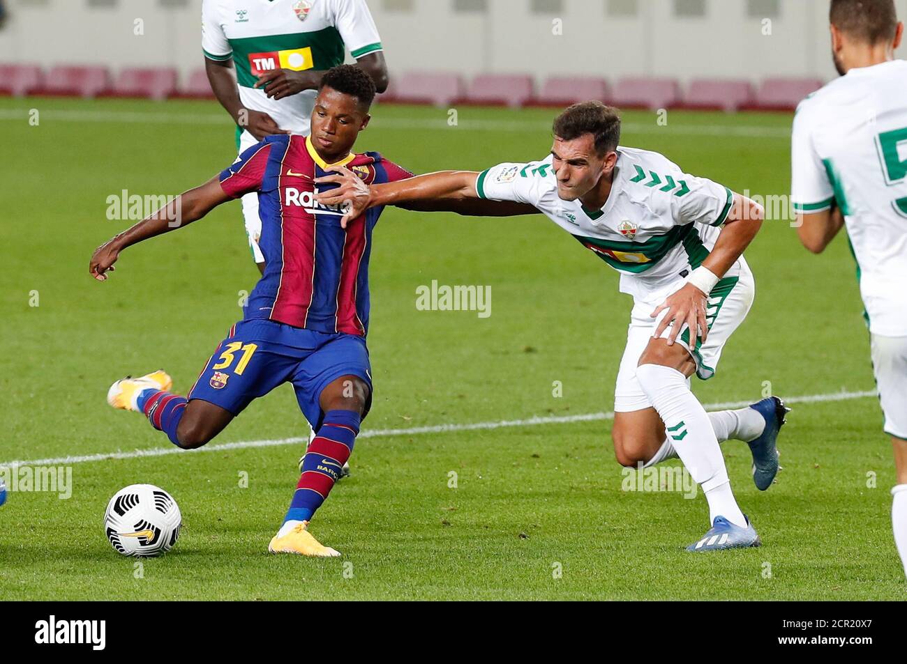 Barcelona, Barcelona, Spain. 19th Sep, 2020. Ansu Fati of FC Barcelona in action during the Gamper Trophy match between FC Barcelona and Elche at Camp Nou on September 19, 2020 in Barcelona, Spain. Credit: David Ramirez/DAX/ZUMA Wire/Alamy Live News Stock Photo