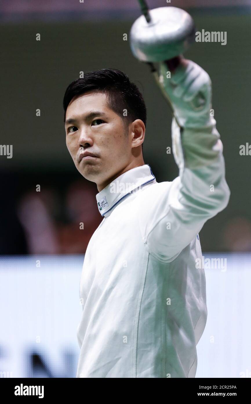 Tokyo, Japan. 19th Sep, 2020. Shoma Yamamoto is seen during the 73rd All Japan Fencing Championships Men's Epee preliminaries at Komazawa Olympic Park Gymnasium. Credit: Rodrigo Reyes Marin/ZUMA Wire/Alamy Live News Stock Photo