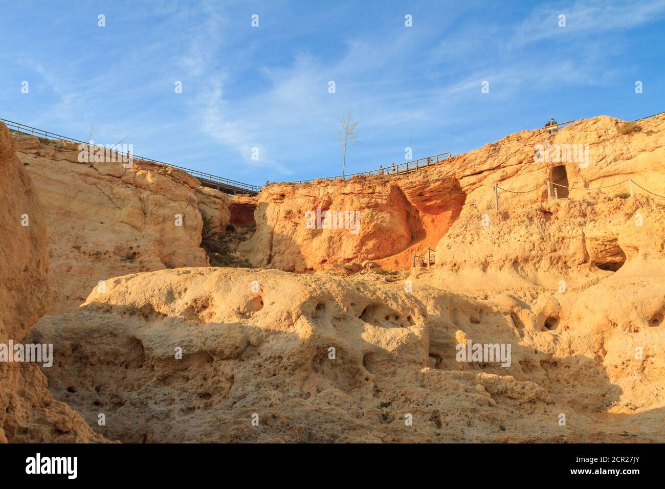 Rock formation at Algar Seco, Carvoeiro, Algarve, Portugal. Stock Photo