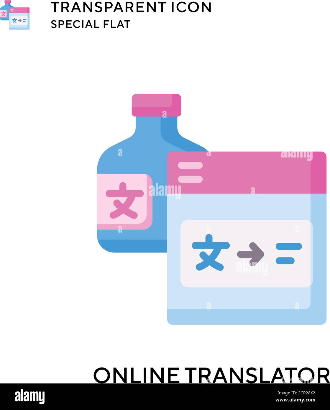 Online translator vector icon. Flat style illustration. EPS 10 vector. Stock Vector