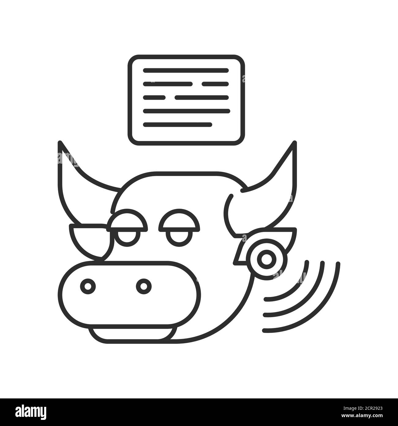 System monitoring the bull with help of sensors. Smart farming black ...