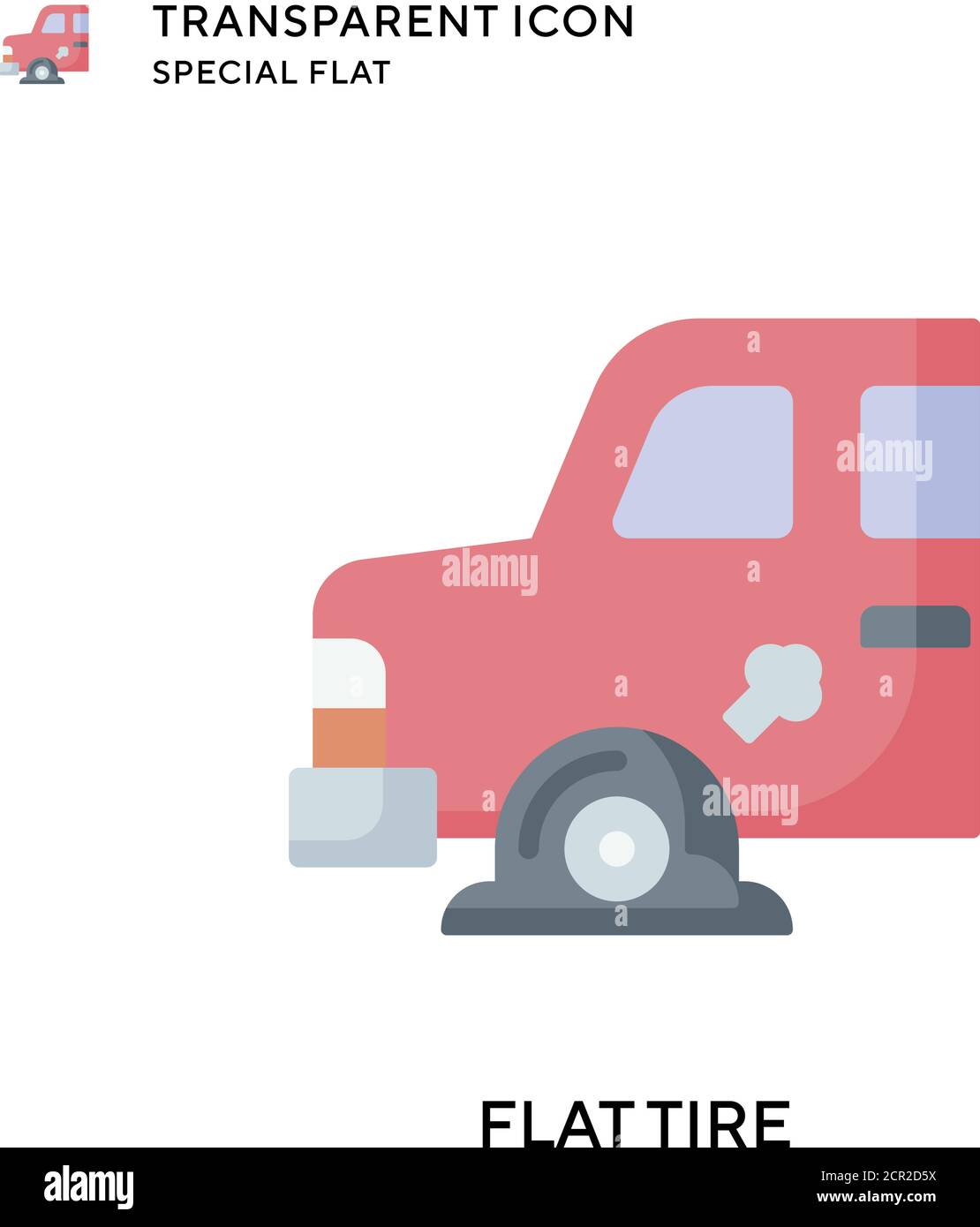 Flat tire vector icon. Flat style illustration. EPS 10 vector Stock ...
