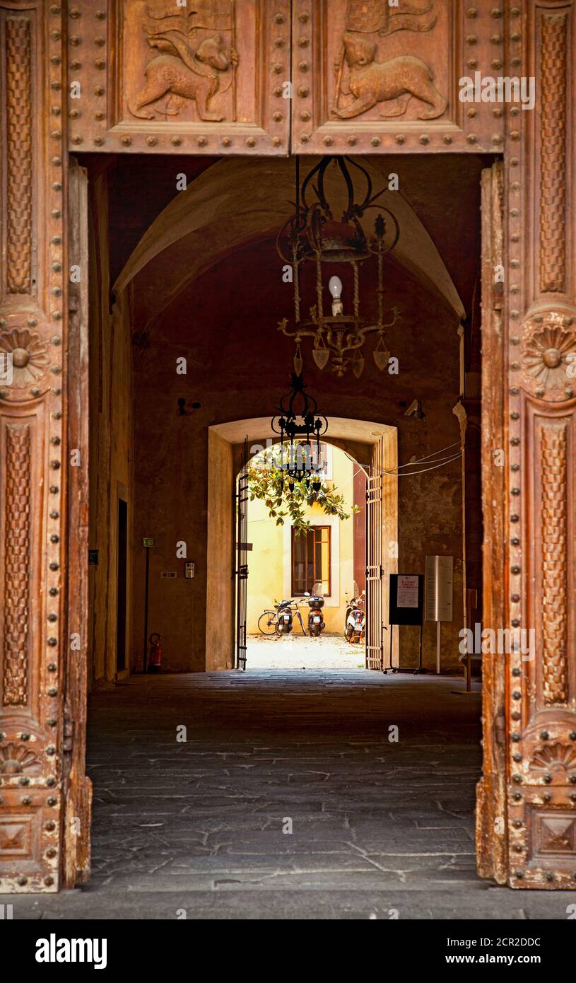 House, passage, Pistoia, Tuscany, Italy Stock Photo