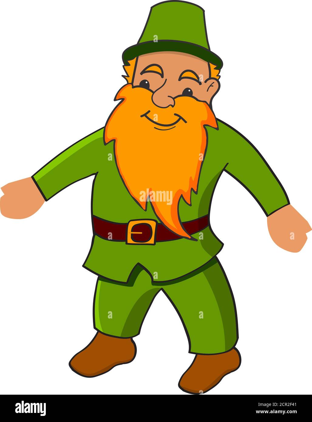 The little man with a beard and in a hat in green a shirt and trousers and  in bootsJoyful leprechaun Stock Vector Image & Art - Alamy