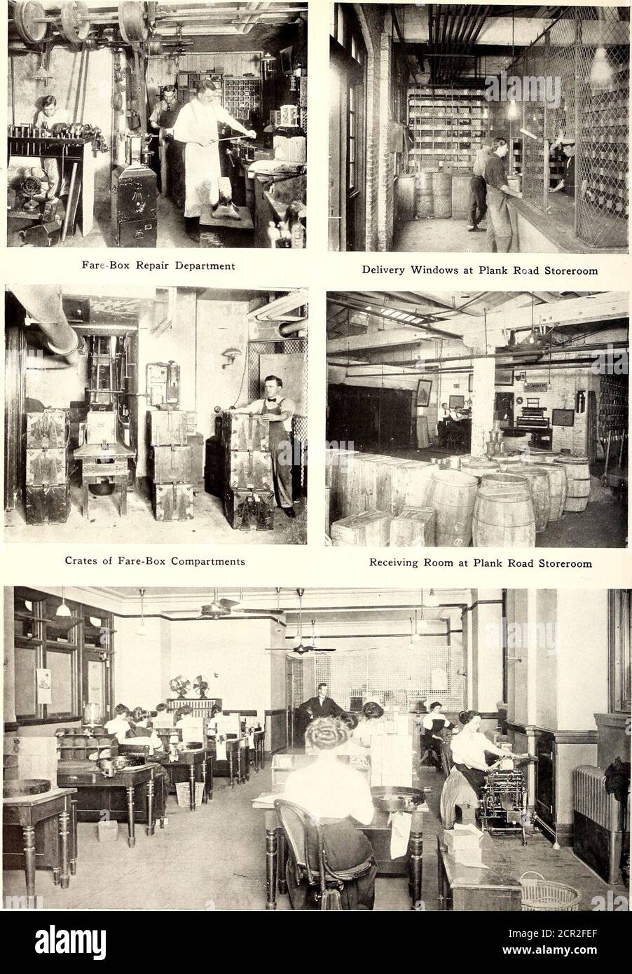 . Electric railway journal . View of Section of Bins at Plank Road Storeroom Plate XLVIII. Room of Cashier in Which Conductors Receipts Are Counted October 7, 1911. Stock Photo