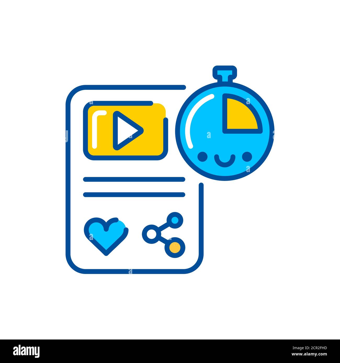 Teaser video color icon. Custom video content. Sign for web page ...