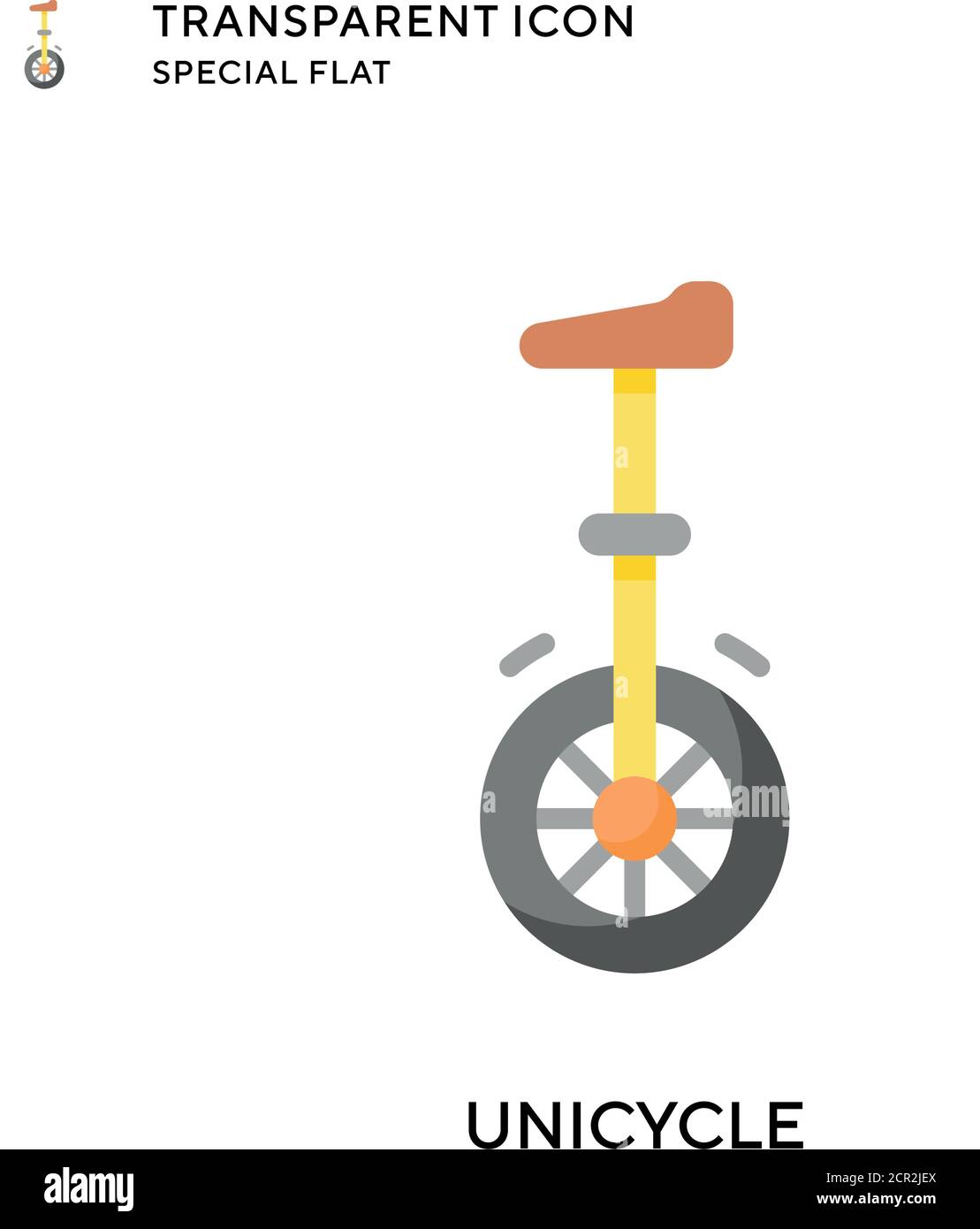 Unicycle vector icon. Flat style illustration. EPS 10 vector Stock