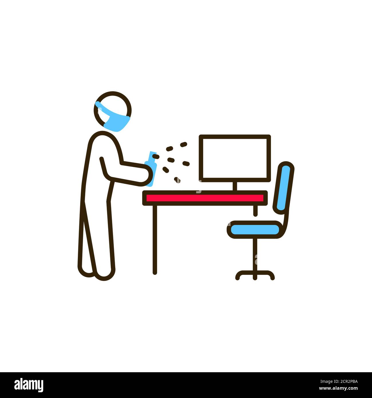 Office disinfection color line icon. Cleaning service. Pictogram for ...