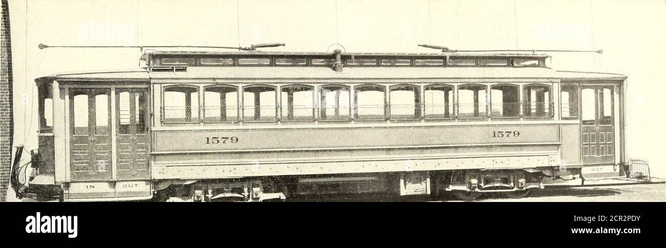 . Electric railway journal . Another Example of Well-Aligned Overhead Construction as Installed in Front of the Plank Road Storage Carhouse, Newark Plate XXXV. Exterior View of 1500 Class Double-End Closed Car Stock Photo