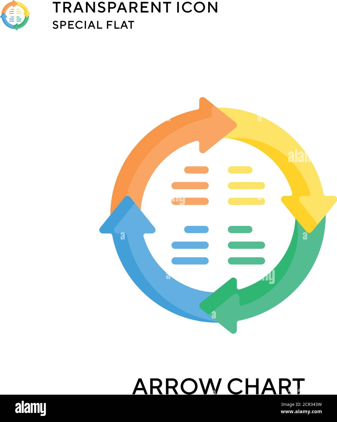 Arrow chart vector icon. Flat style illustration. EPS 10 vector Stock ...