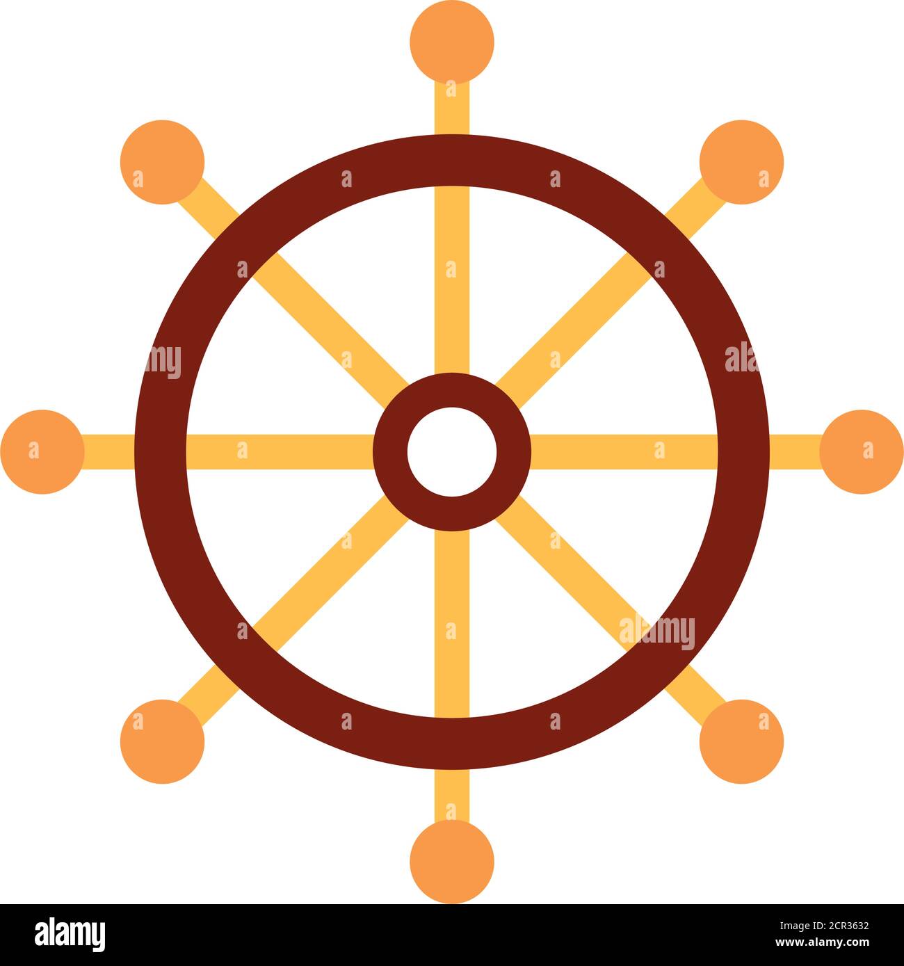 ship helm steering wheel flat icon style vector illustration Stock ...