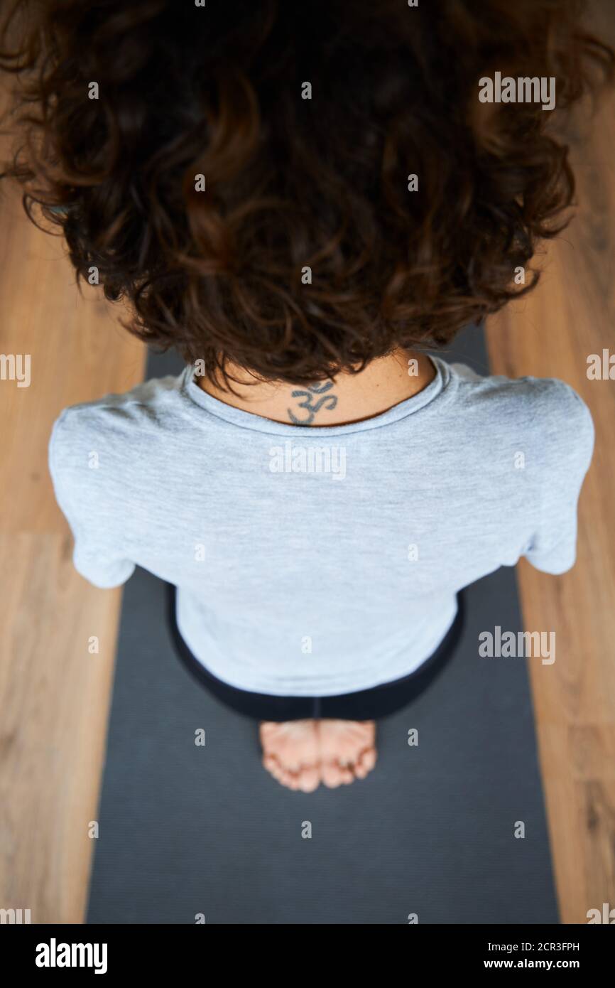 Young woman practicing thunderbolt asana in yoga studio. Vajrasana pose  Stock Photo - Alamy