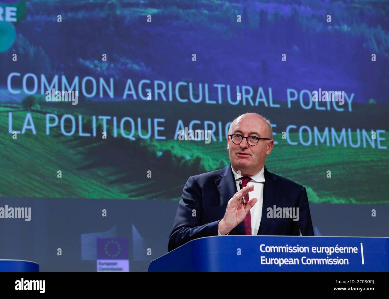 European Commissioner for Agriculture and Rural Development Phil Hogan  holds a news conference on the Common Agricultural Policy (CAP) post-2020,  in Brussels, Belgium June 1, 2018. REUTERS/Yves Herman Stock Photo - Alamy
