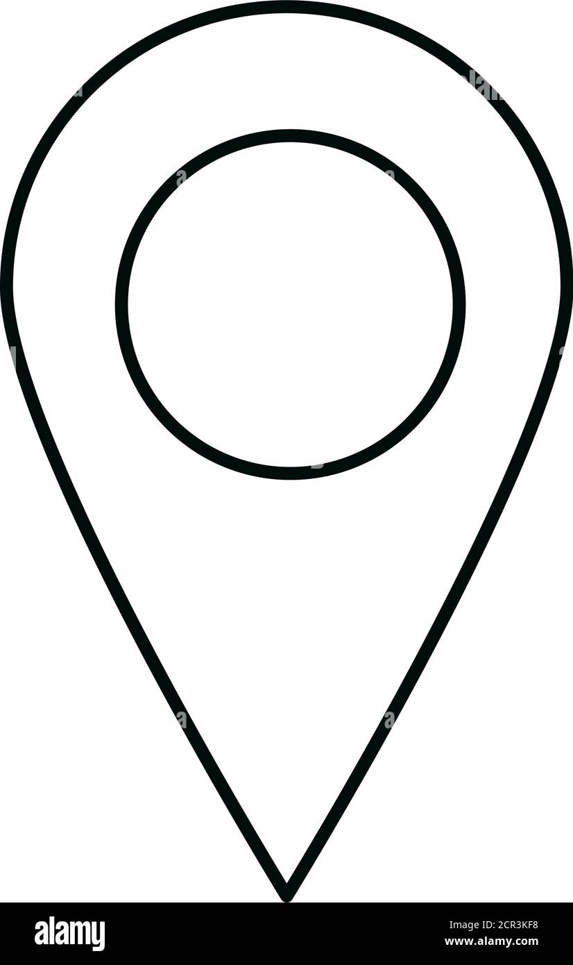gps navigation location pointer linear icon style vector illustration ...
