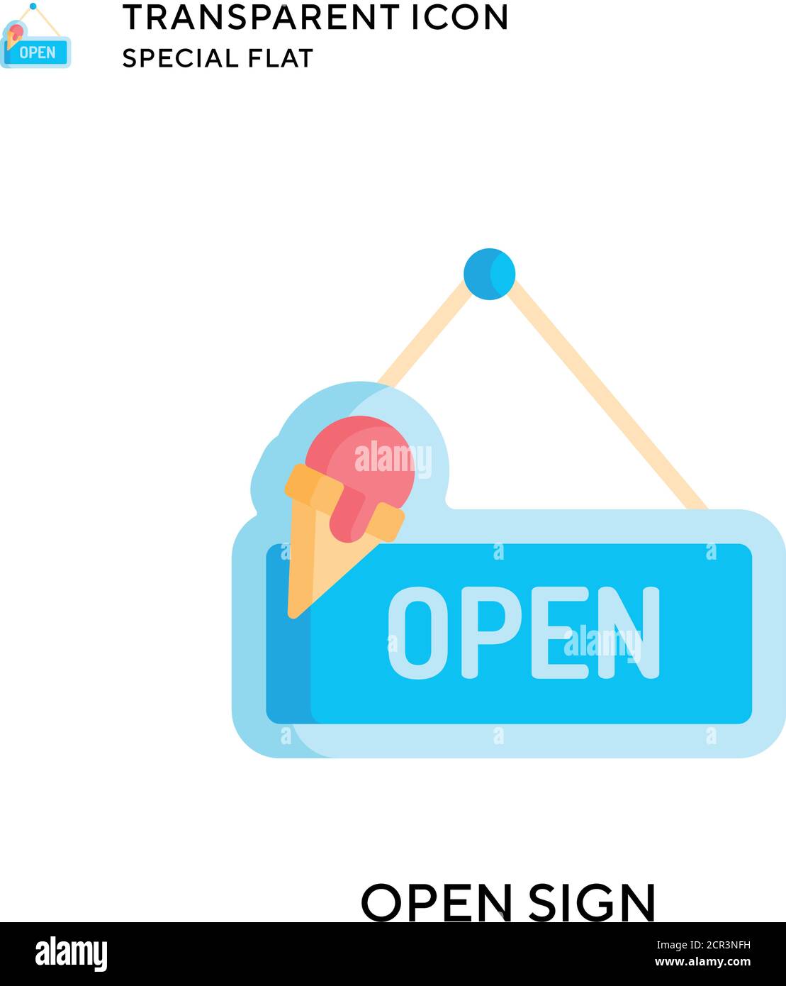 Small business owner open sign Stock Vector Images - Alamy