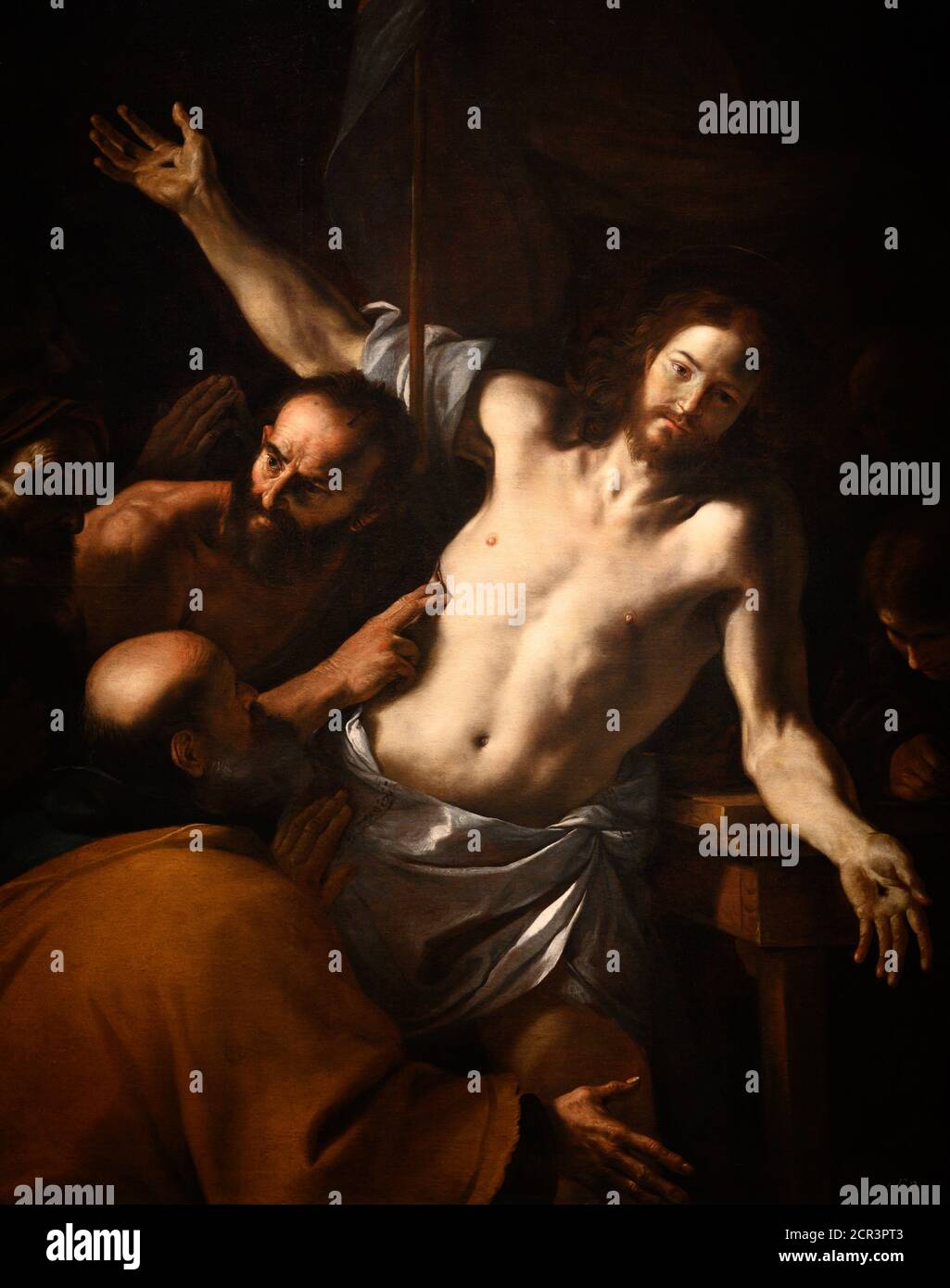 The Incredulity of Thomas (c. 1656/60) by Mattia Preti (1613 – 1699). Stock Photo