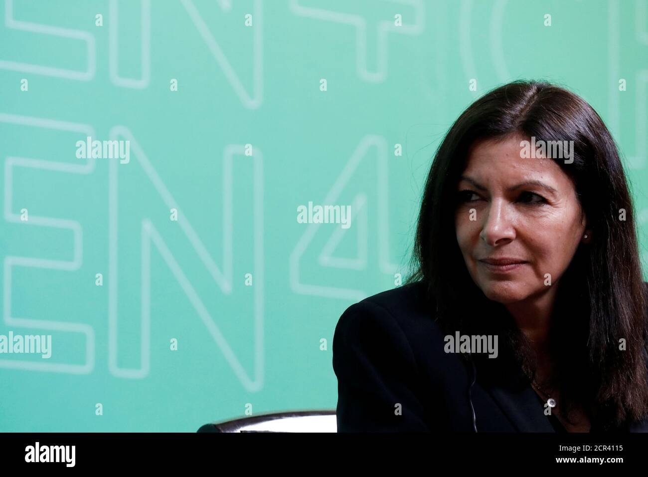 Paris Mayor Anne Hidalgo attends the C40 Cities Women4Climate event in New York City, U.S., March 15, 2017. REUTERS/Brendan McDermid Stock Photo