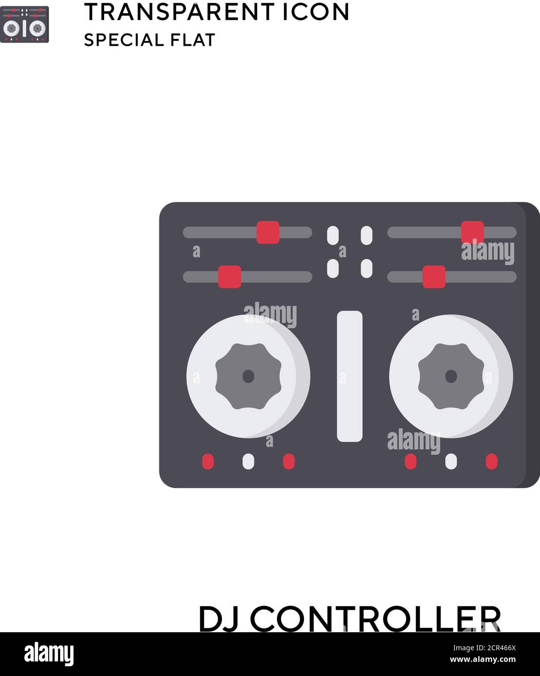 Dj controller vector icon. Flat style illustration. EPS 10 vector. Stock Vector