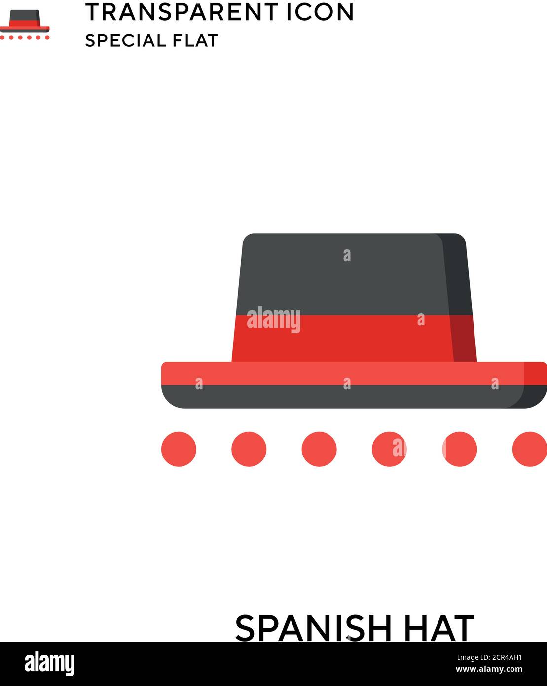 Spanish hat vector icon. Flat style illustration. EPS 10 vector Stock