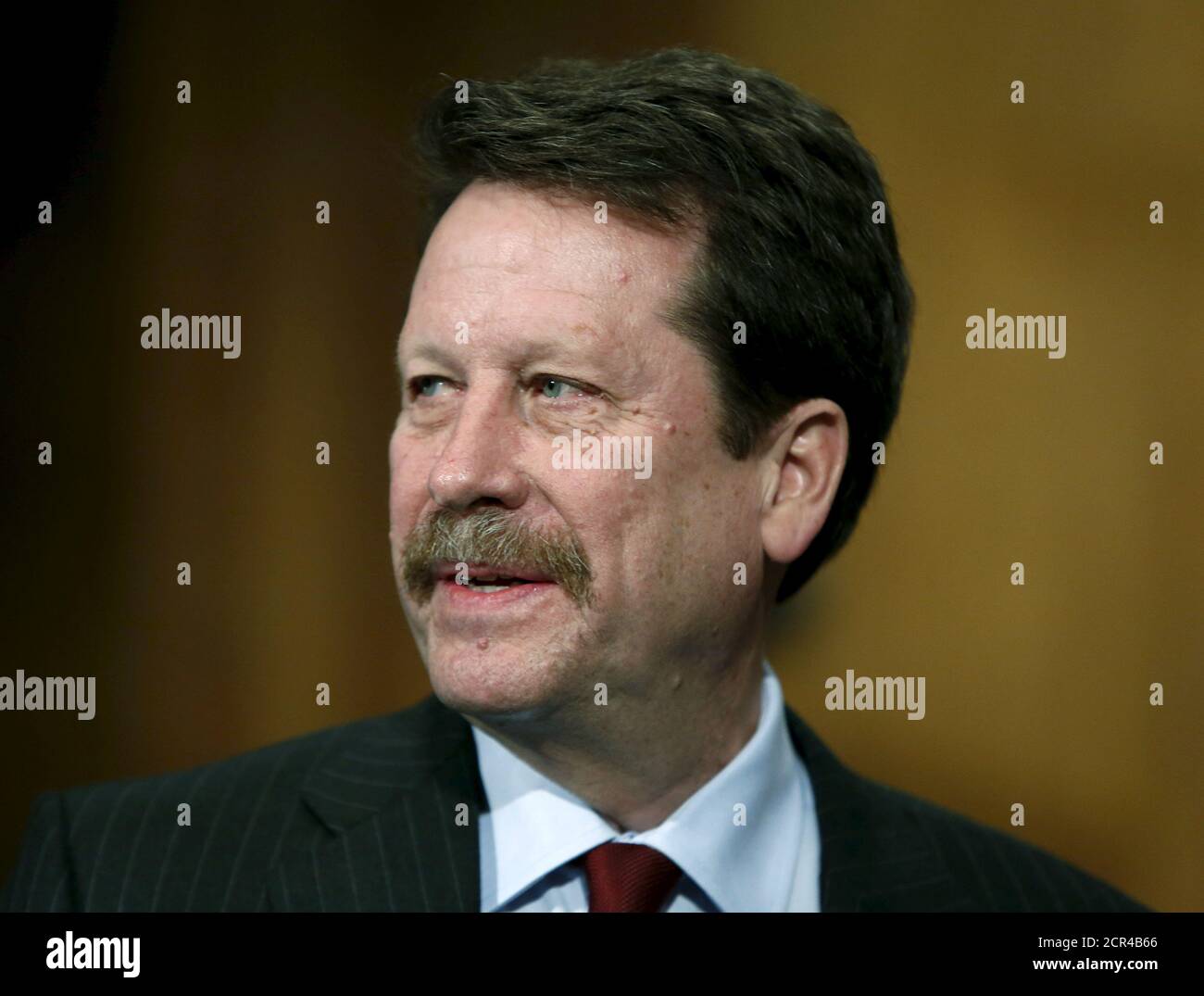 Food and Drug Administration Commissioner nominee Doctor Robert Califf testifies at his nomination hearing at the Senate Health, Education, Labor and Pensions Committee on Capitol Hill in Washington, November 17, 2015. REUTERS/Gary Cameron Stock Photo
