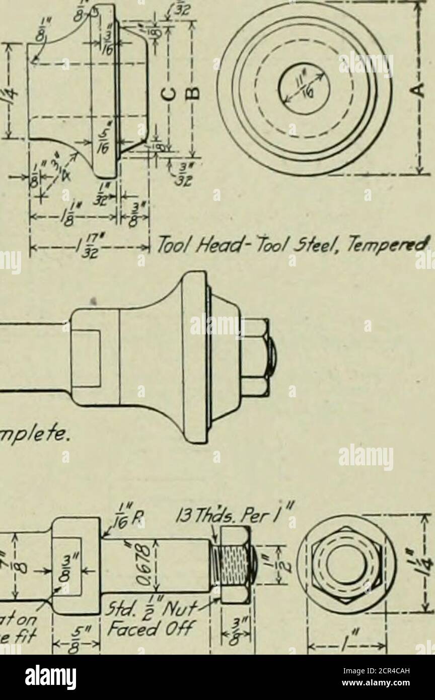 . American engineer . troke riveting hammer isused against the mandrel until the flue is set