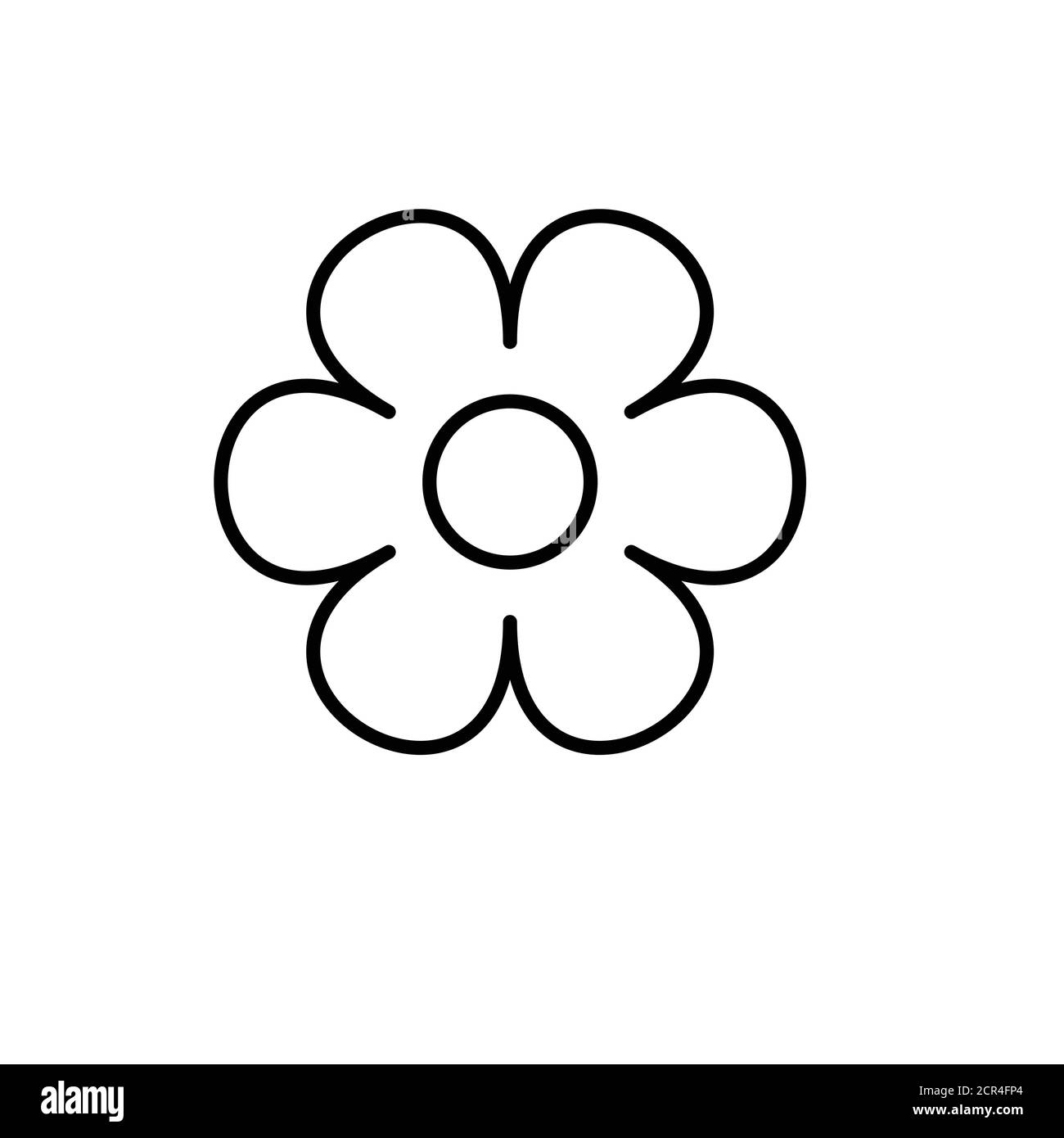 Simple 5 Petal Flower Outline