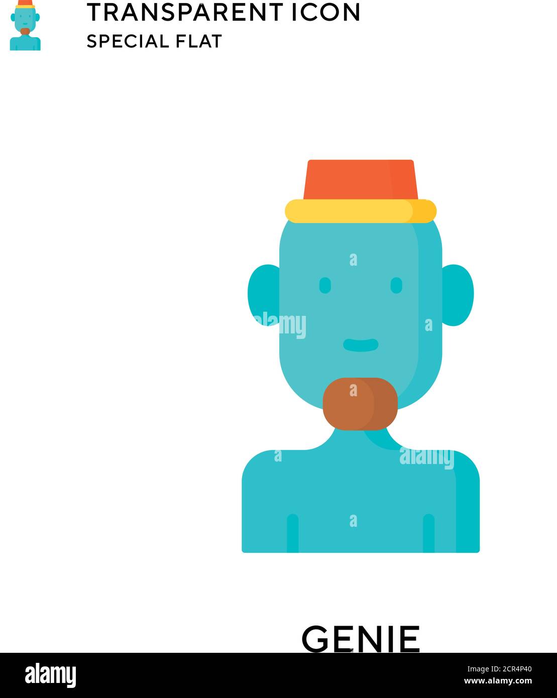 Genie vector icon. Flat style illustration. EPS 10 vector. Stock Vector