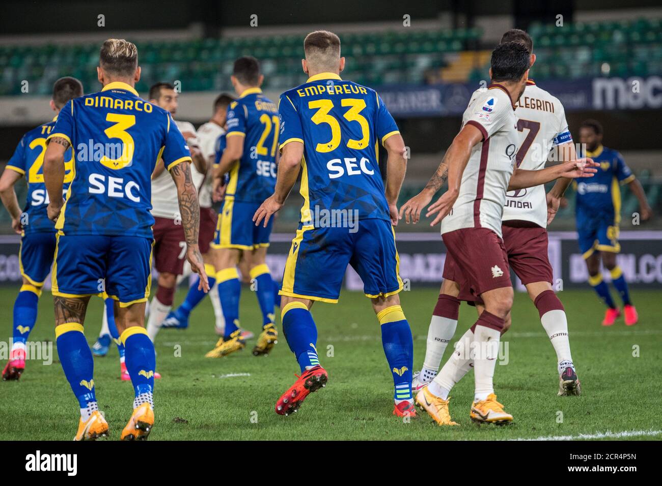 action during Hellas Verona vs Roma, italian Serie A soccer match, Verona, Italy, 19 Sep 2020 Stock Photo