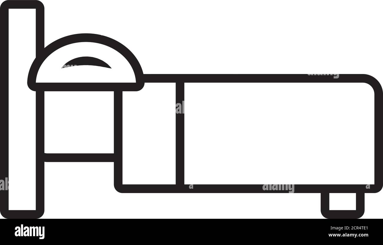 bed icon over white background, line style, vector illustration Stock ...