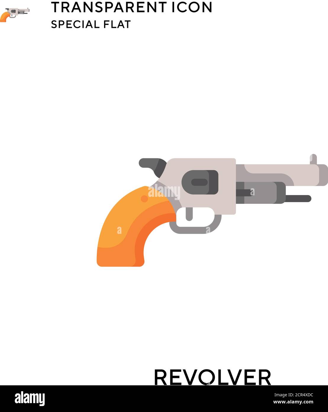 Revolver vector icon. Flat style illustration. EPS 10 vector. Stock Vector