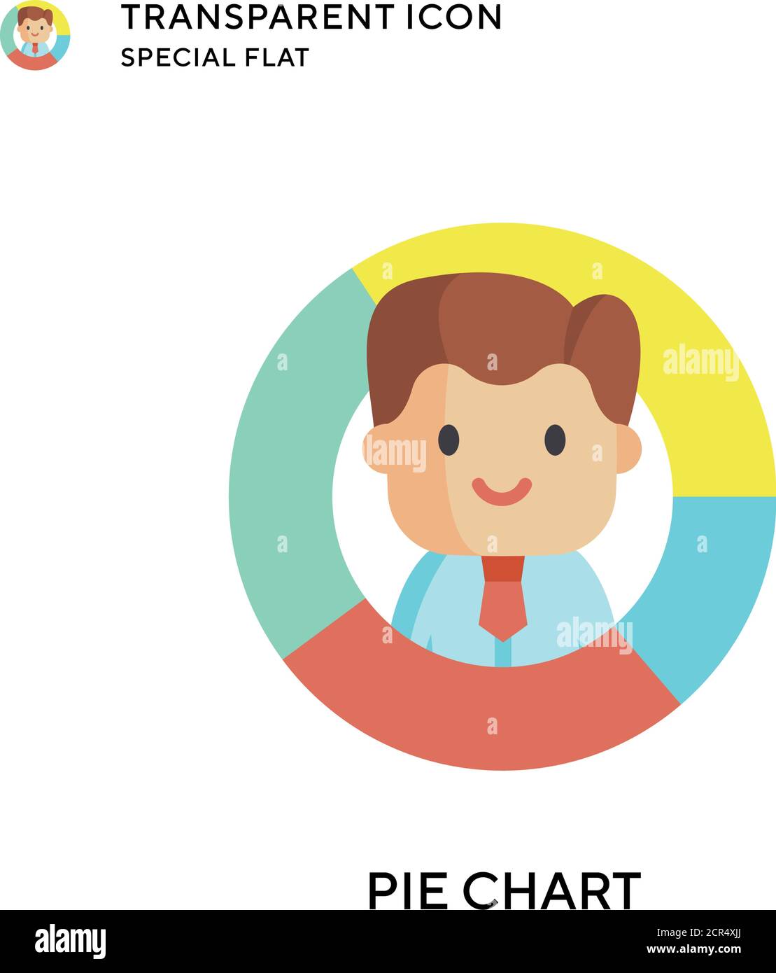 Pie chart vector icon. Flat style illustration. EPS 10 vector Stock ...