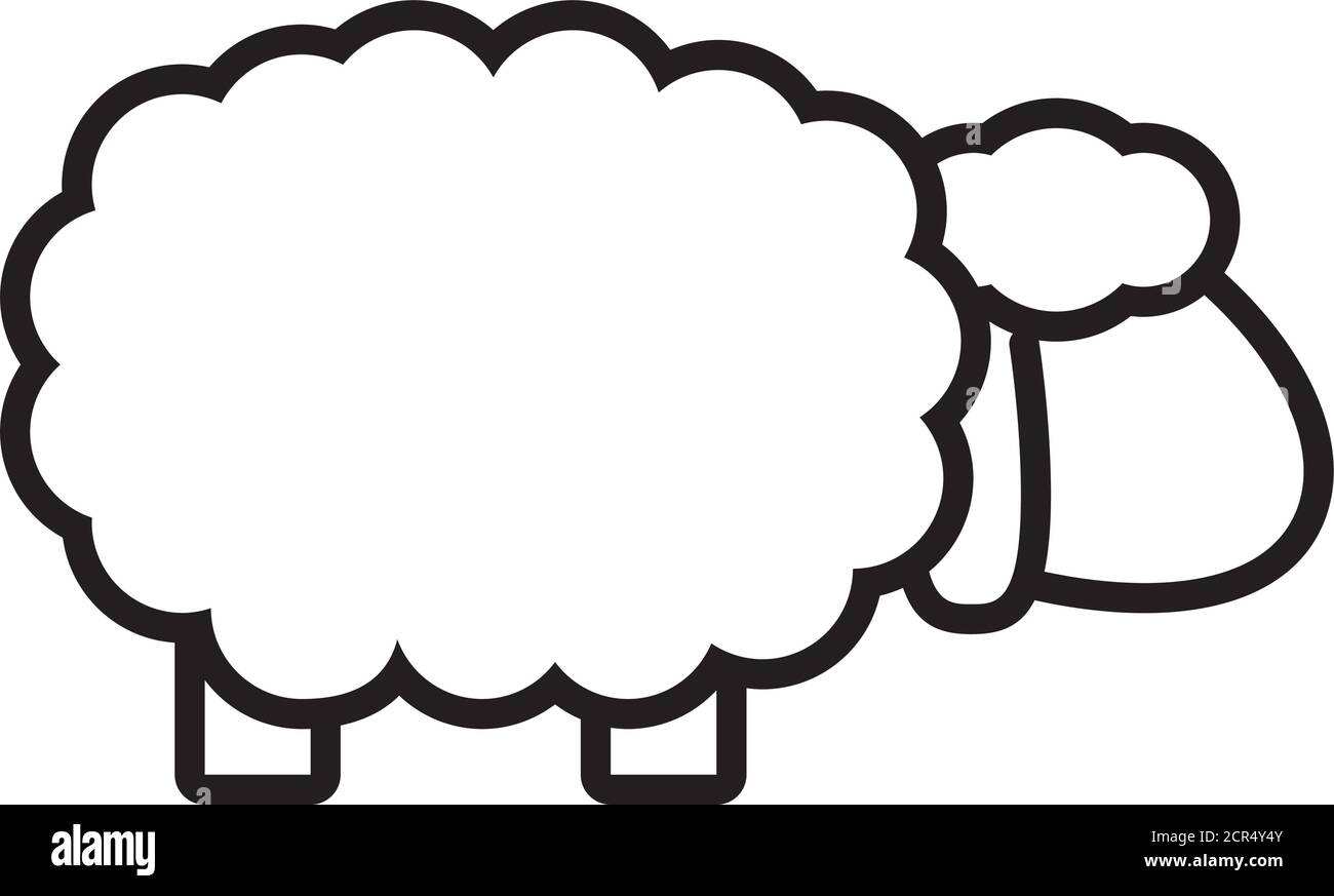 sheep icon over white background, line style, vector illustration Stock ...