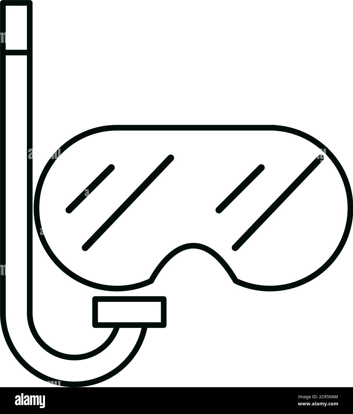 summer vacation travel, scuba mask and snorkel linear icon style vector illustration Stock ...
