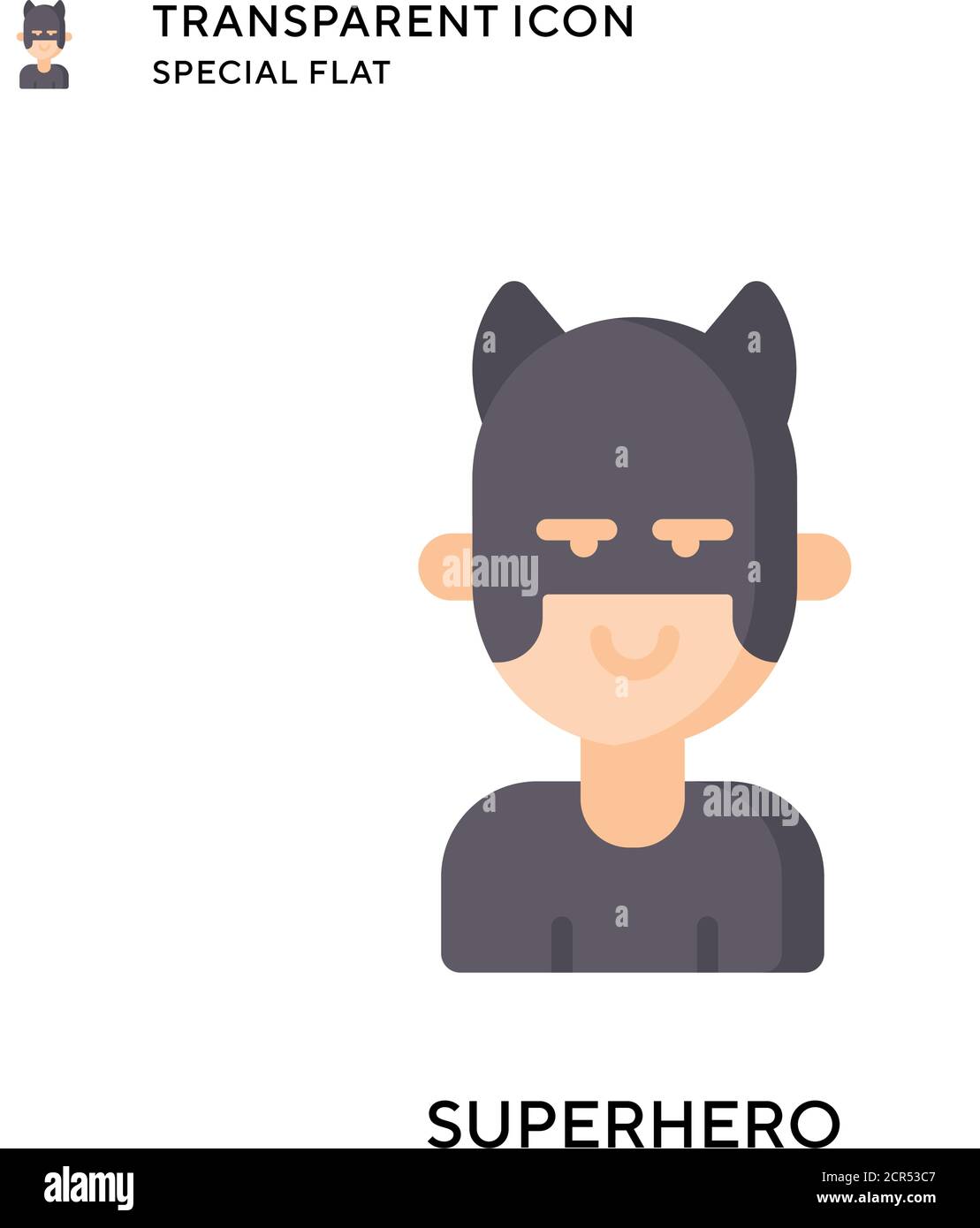 Superhero vector icon. Flat style illustration. EPS 10 vector. Stock Vector