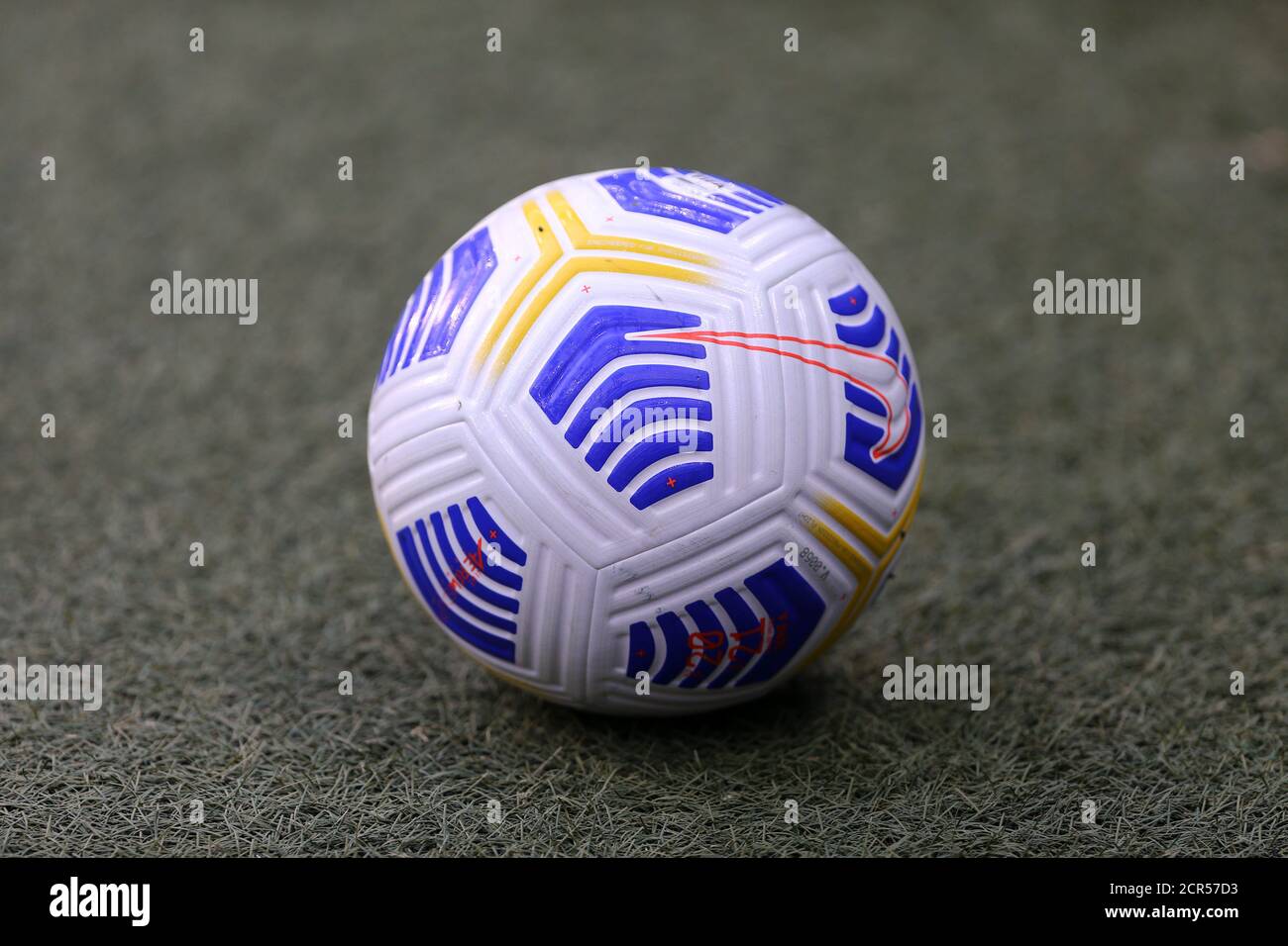 Serie A Nike flight official balls are seen on the pitch during the friendly football match between   FC Internazionale and Pisa Sc. . Fc Internazionale wins 7-0 over Pisa Ac. Stock Photo