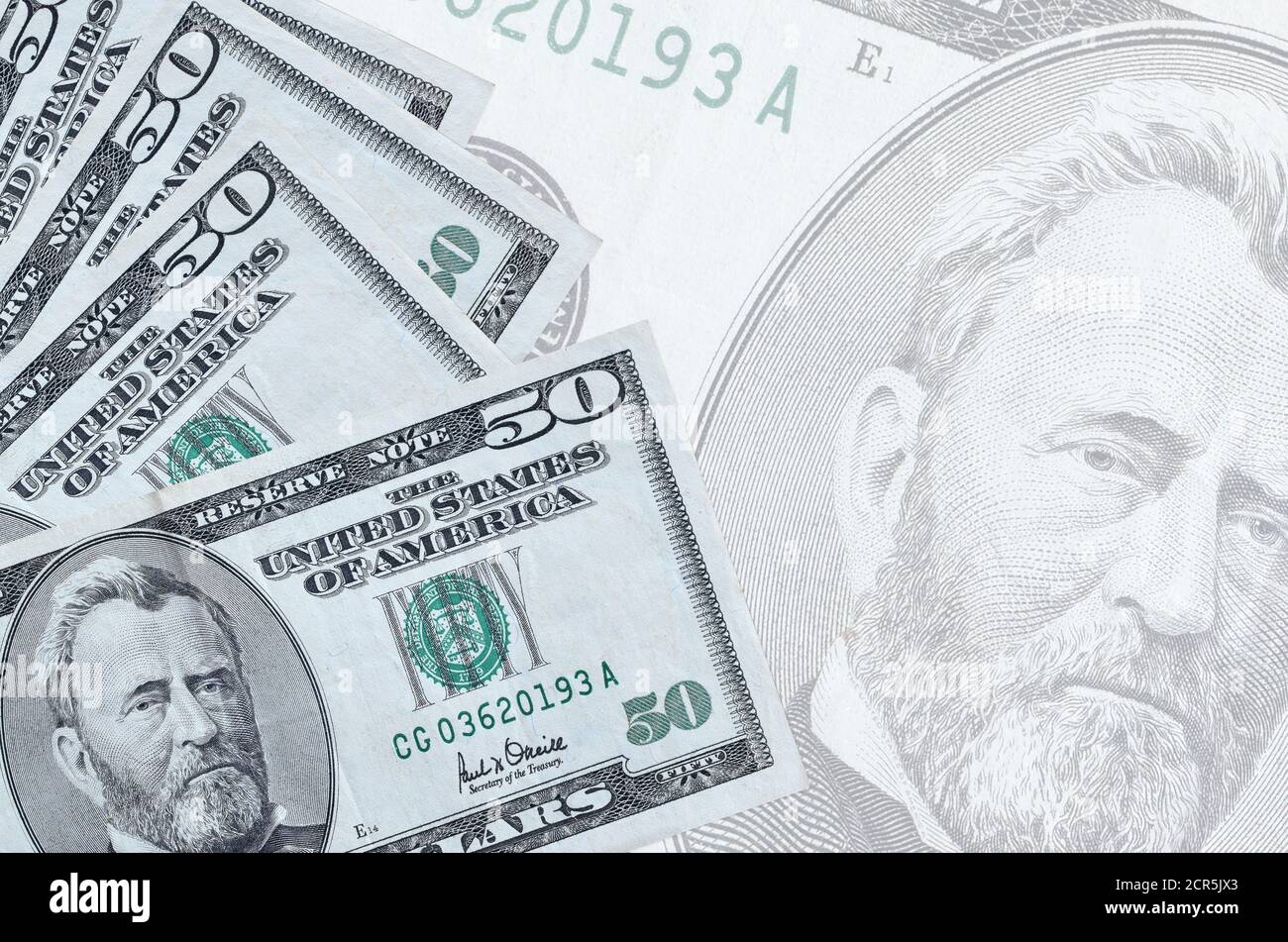 Stack Fifty 50 Dollar Bills High Resolution Stock Photography And Images Alamy