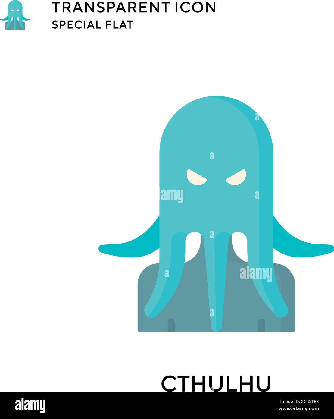 Cthulhu vector icon. Flat style illustration. EPS 10 vector. Stock Vector