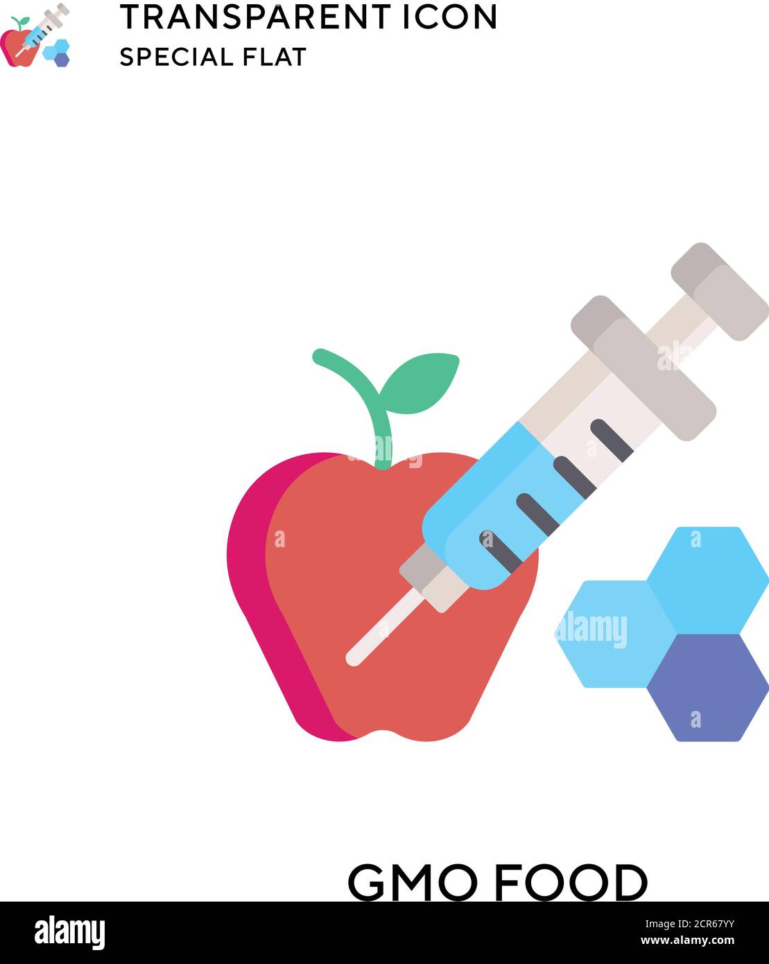 Gmo food vector icon. Flat style illustration. EPS 10 vector. Stock Vector