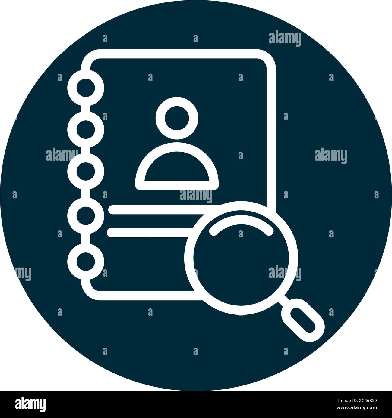 search icon, address book contact magnifier vector illustration block and line icon Stock Vector