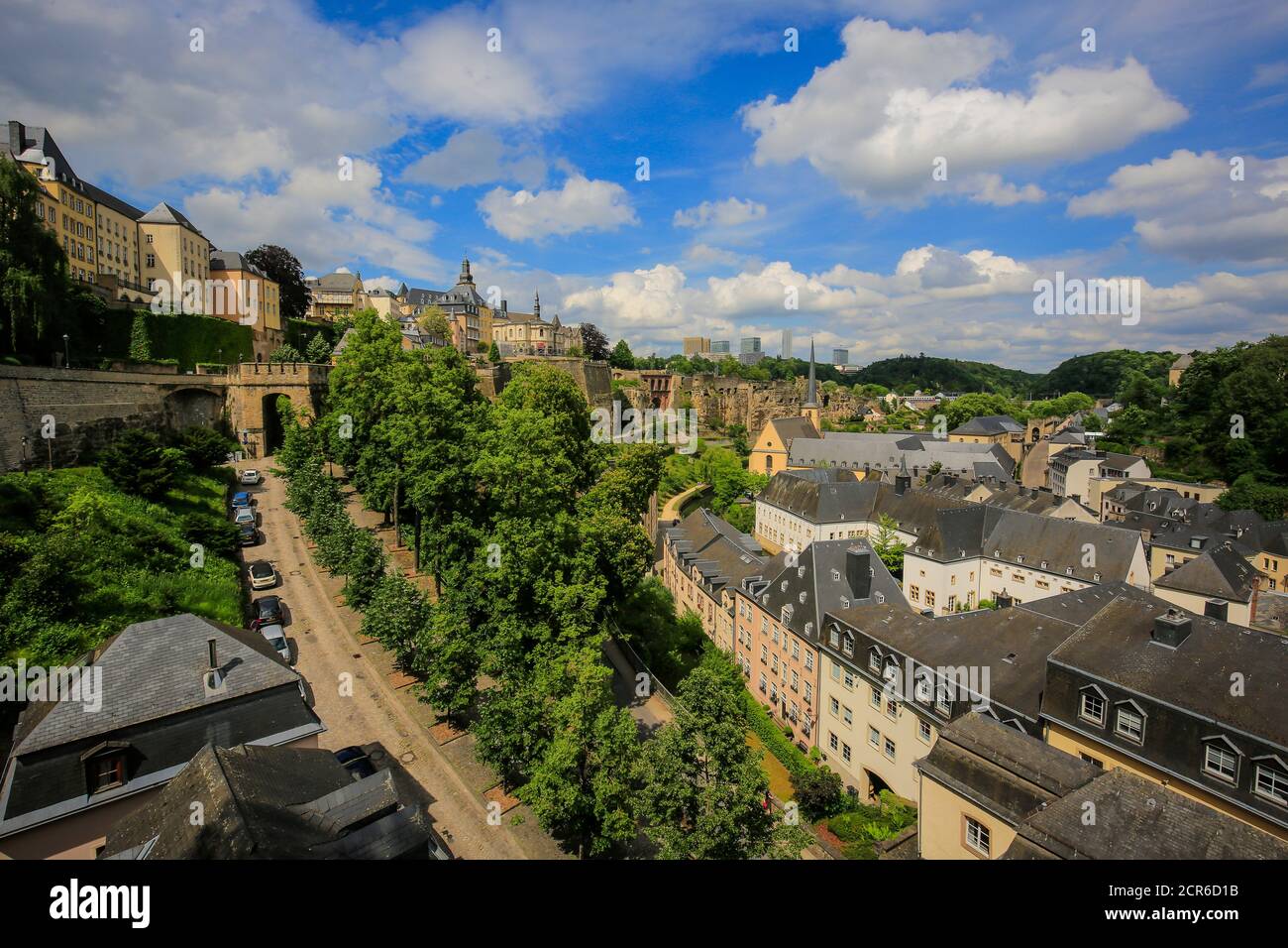 Lower town of Grund, Luxembourg City, Grand Duchy of Luxembourg, Europe Stock Photo