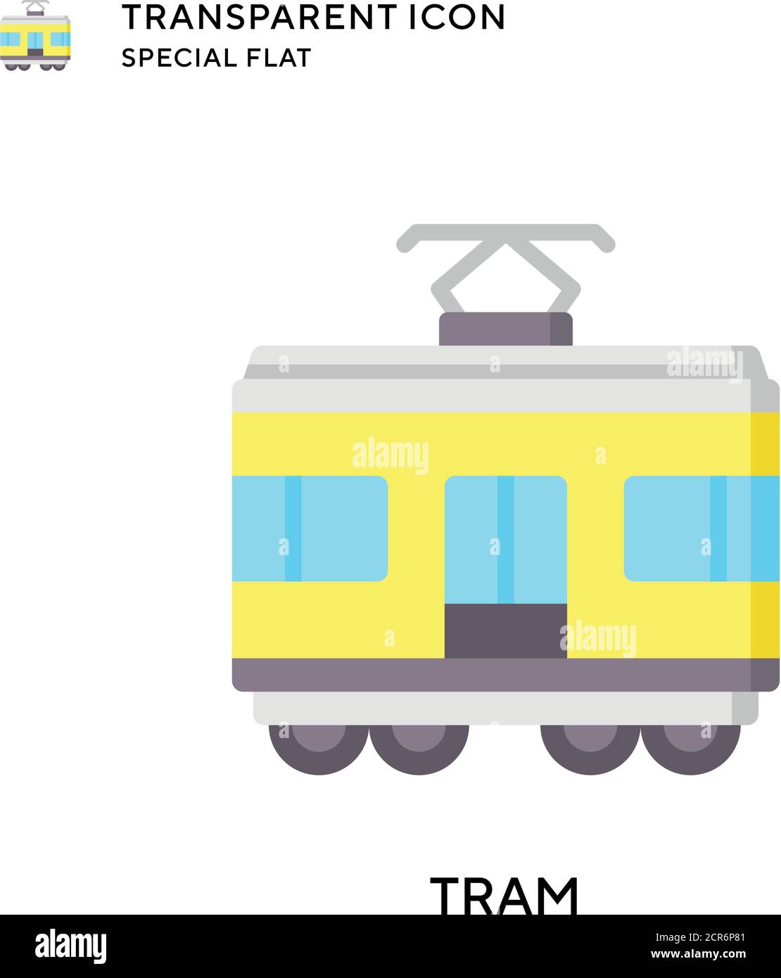 Tram vector icon. Flat style illustration. EPS 10 vector Stock Vector ...
