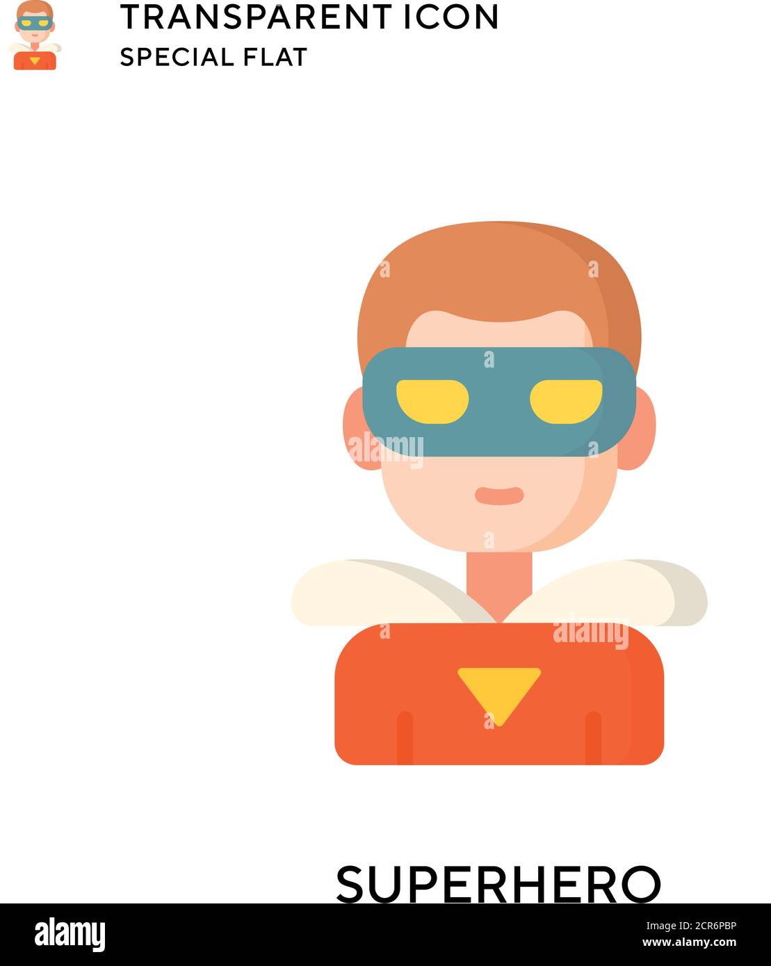 Superhero vector icon. Flat style illustration. EPS 10 vector. Stock Vector