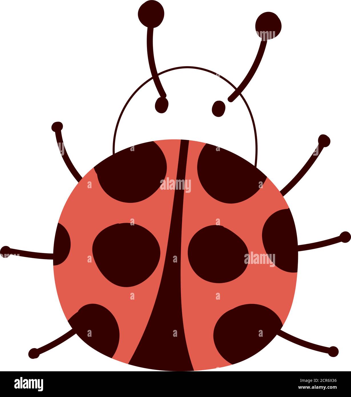ladybug animal insect cartoon isolated design white background vector illustration line and fill style Stock Vector