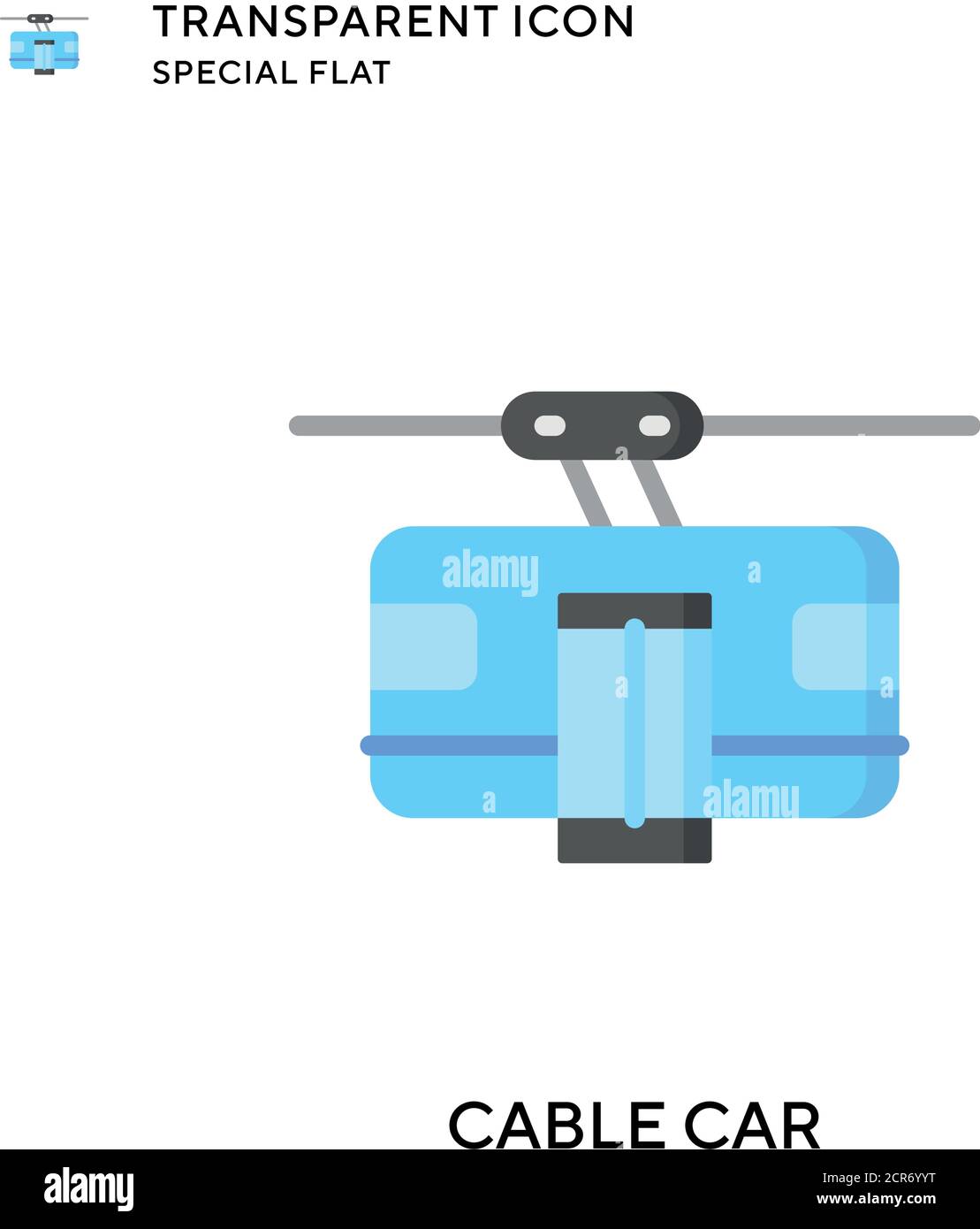 Cable car vector icon. Flat style illustration. EPS 10 vector. Stock Vector