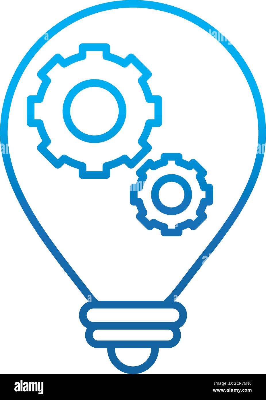 light bulb with gears business development vector illustration line ...