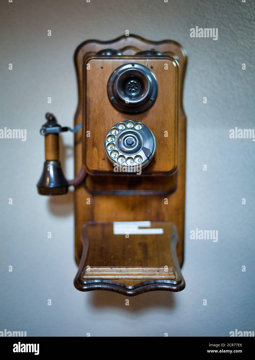 Old rotary phone, Aschaffenburg, Lower Franconia, Bavaria, Germany Stock Photo