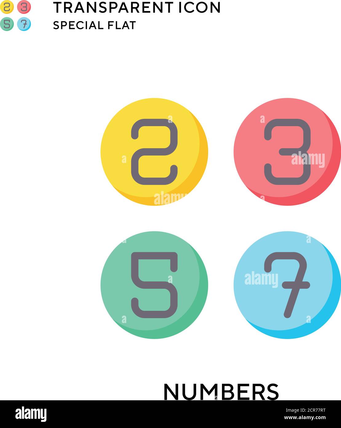 Numbers vector icon. Flat style illustration. EPS 10 vector. Stock Vector