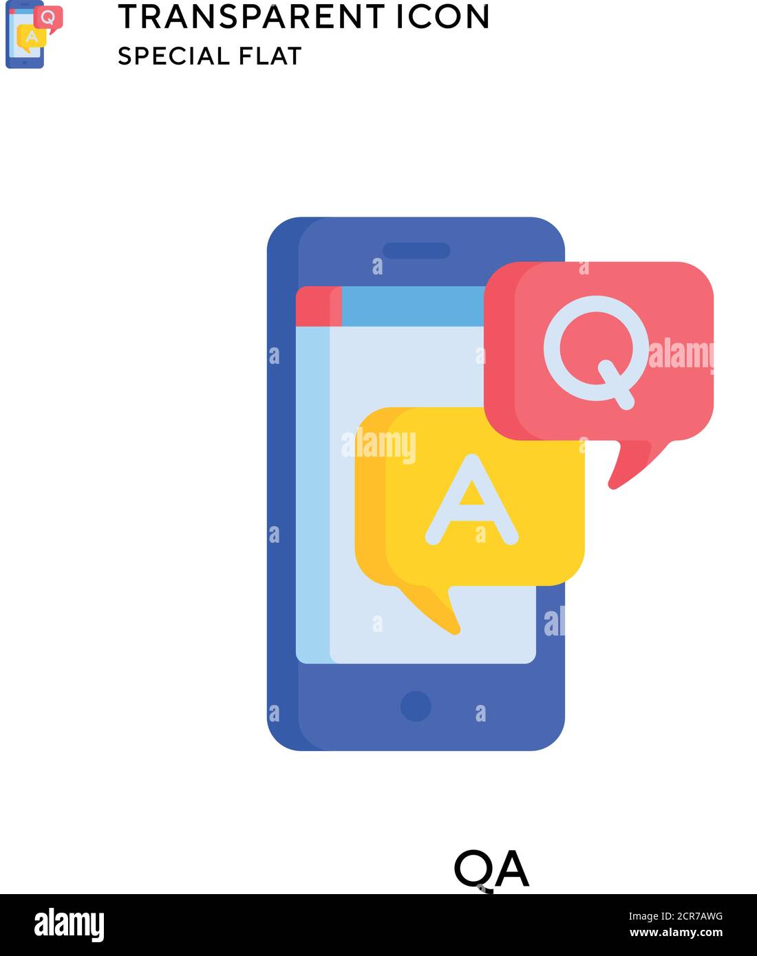 QA vector icon. Flat style illustration. EPS 10 vector. Stock Vector